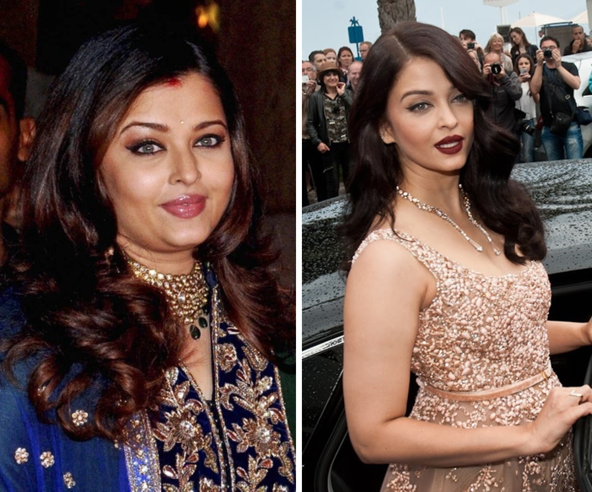 Фото: Айшвария Рай до и после похудения