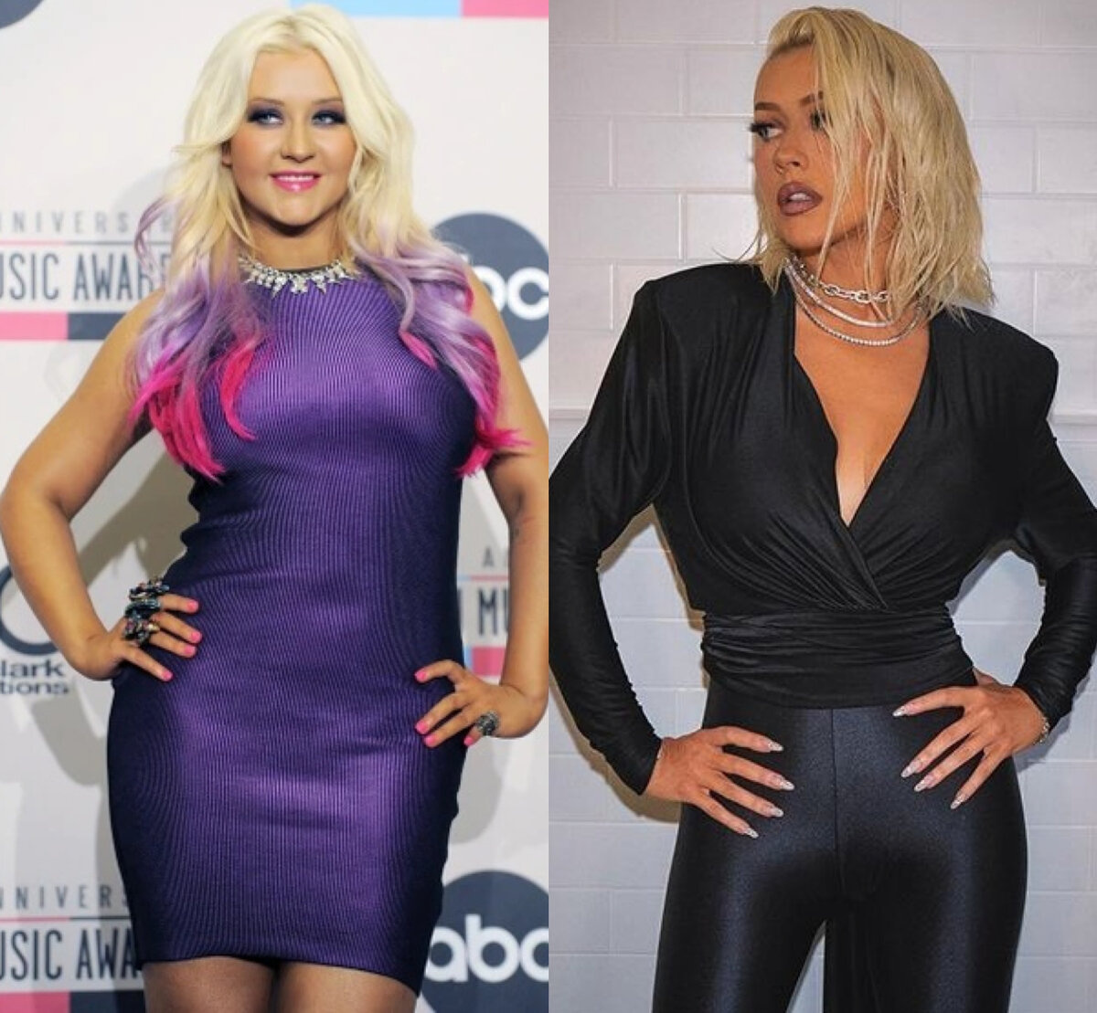 Фото: Кристина Агилера до и после похудения