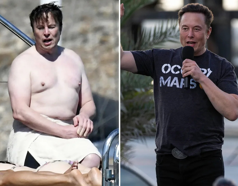 Илон Маск до и после похудения