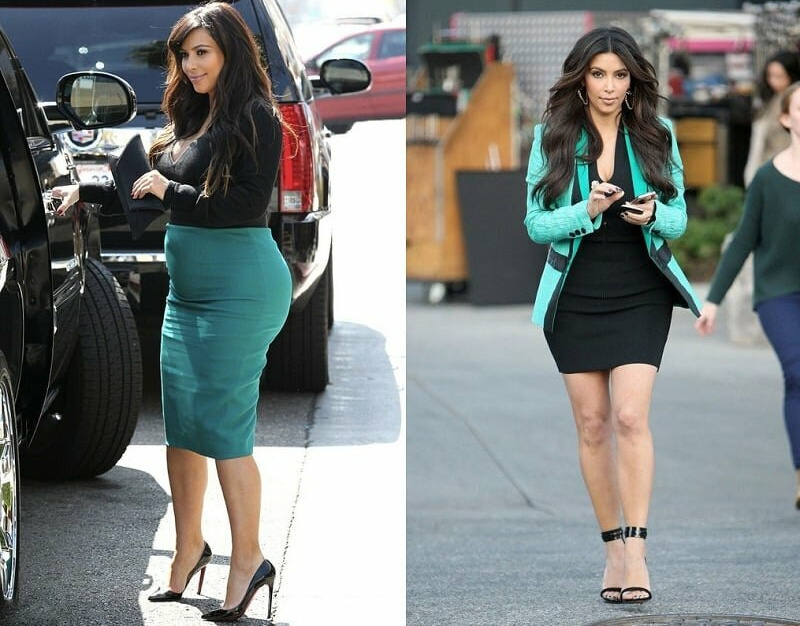 Ким Кардашьян до и после похудения