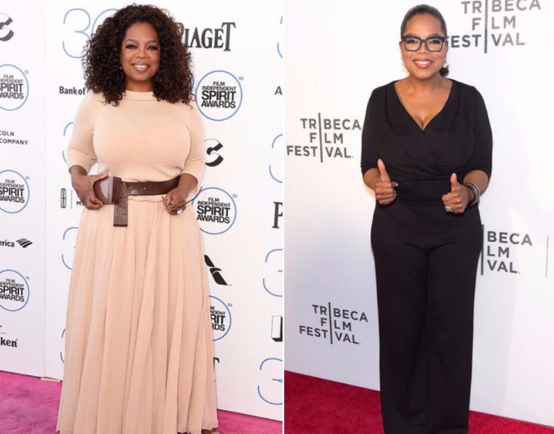 Опра Уинфри до и после похудения