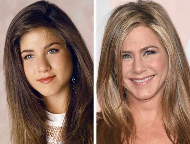 Фото: Дженнифер Энистон до и после ринопластики