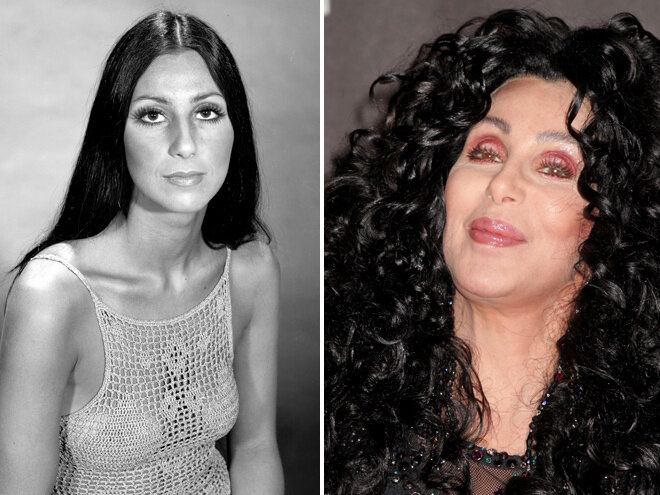 Фото: Шер в молодости и сейчас