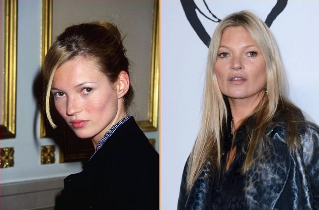 Фото: Кейт Мосс в молодости и сейчас