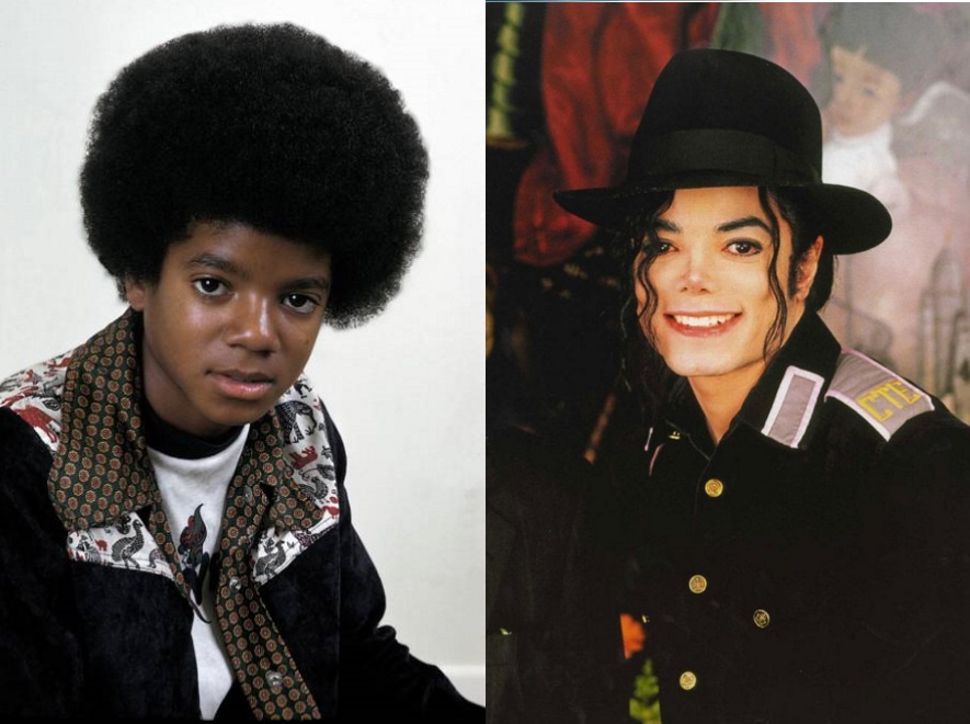 Нос Майкла Джексона до и после пластики