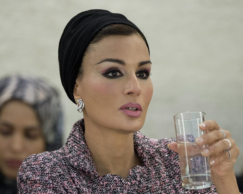 Моза бинт Насер аль-Миснед после пластики