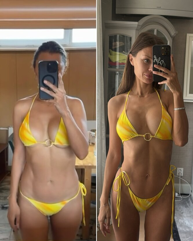 Фигура Виктории Бони до и после похудения