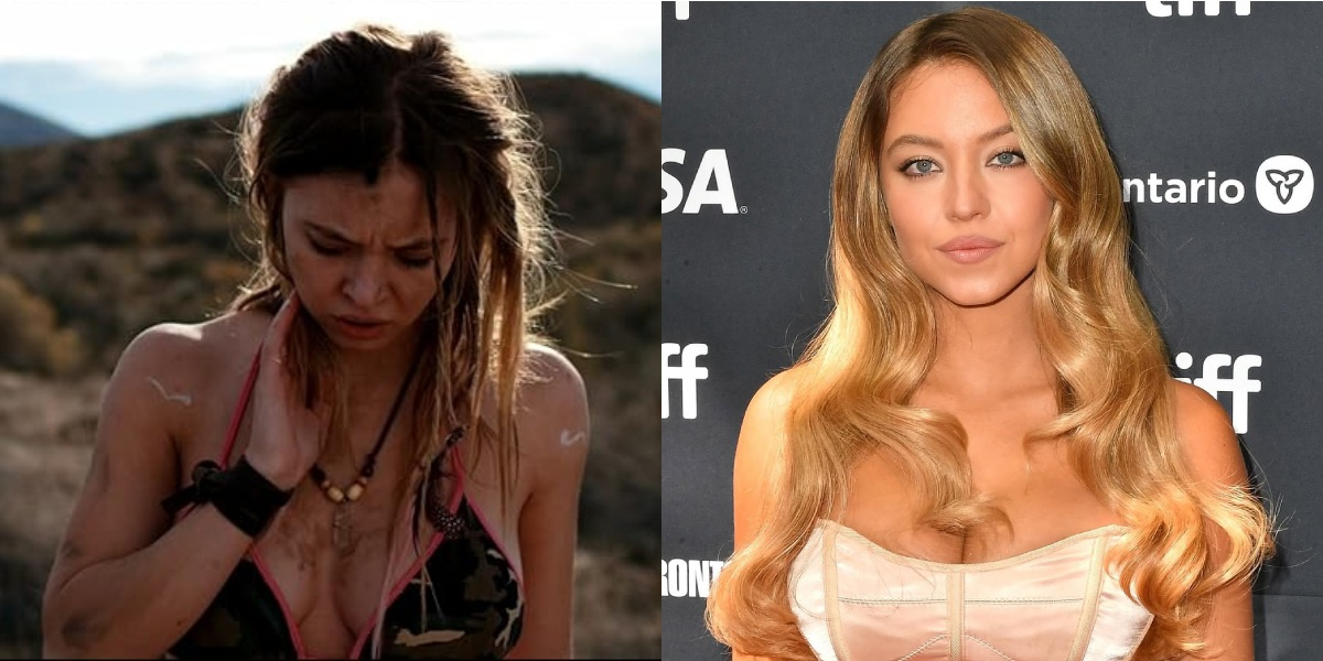 Сидни Суини в фильме «Мертвый муравей» (2017) и в 2025 году