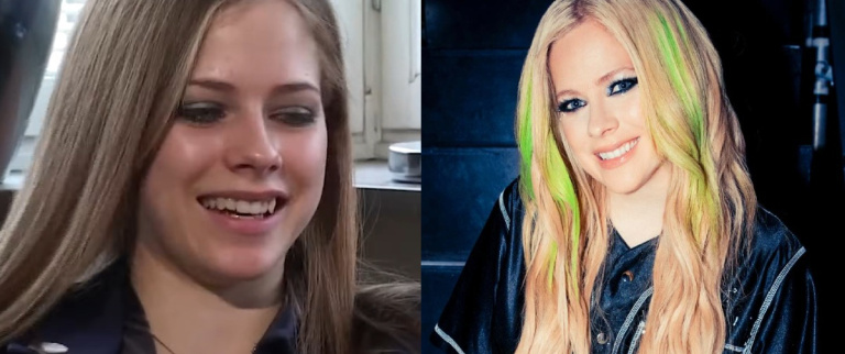 Аврил Лавин в 2002 и 2025 годах