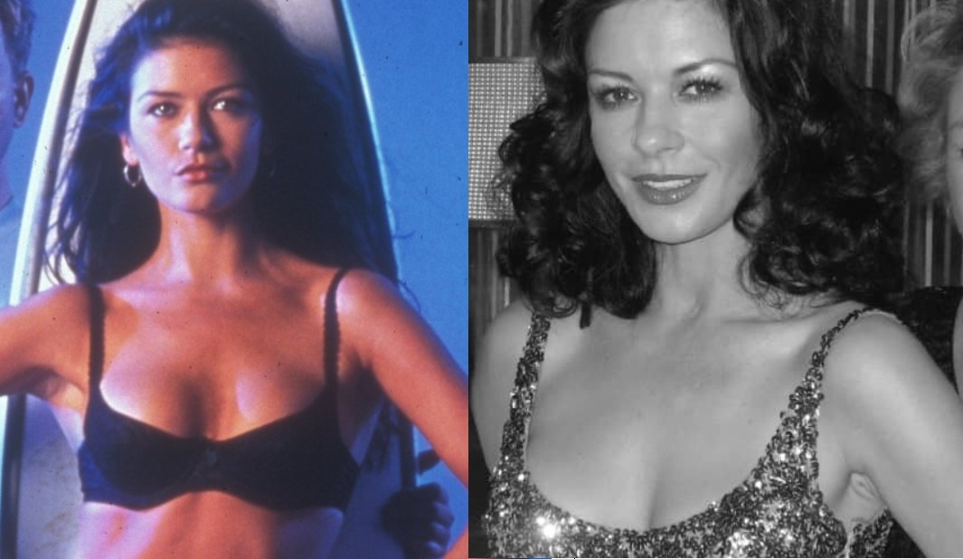 Кэтрин Зета-Джонс в фильме «Синий сок» (1995) и в 2023 году