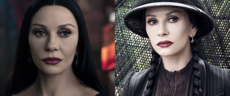 Кэтрин Зета-Джонс в первом и втором сезоне «Уэнсдей» (в 2022 и 2025 году)