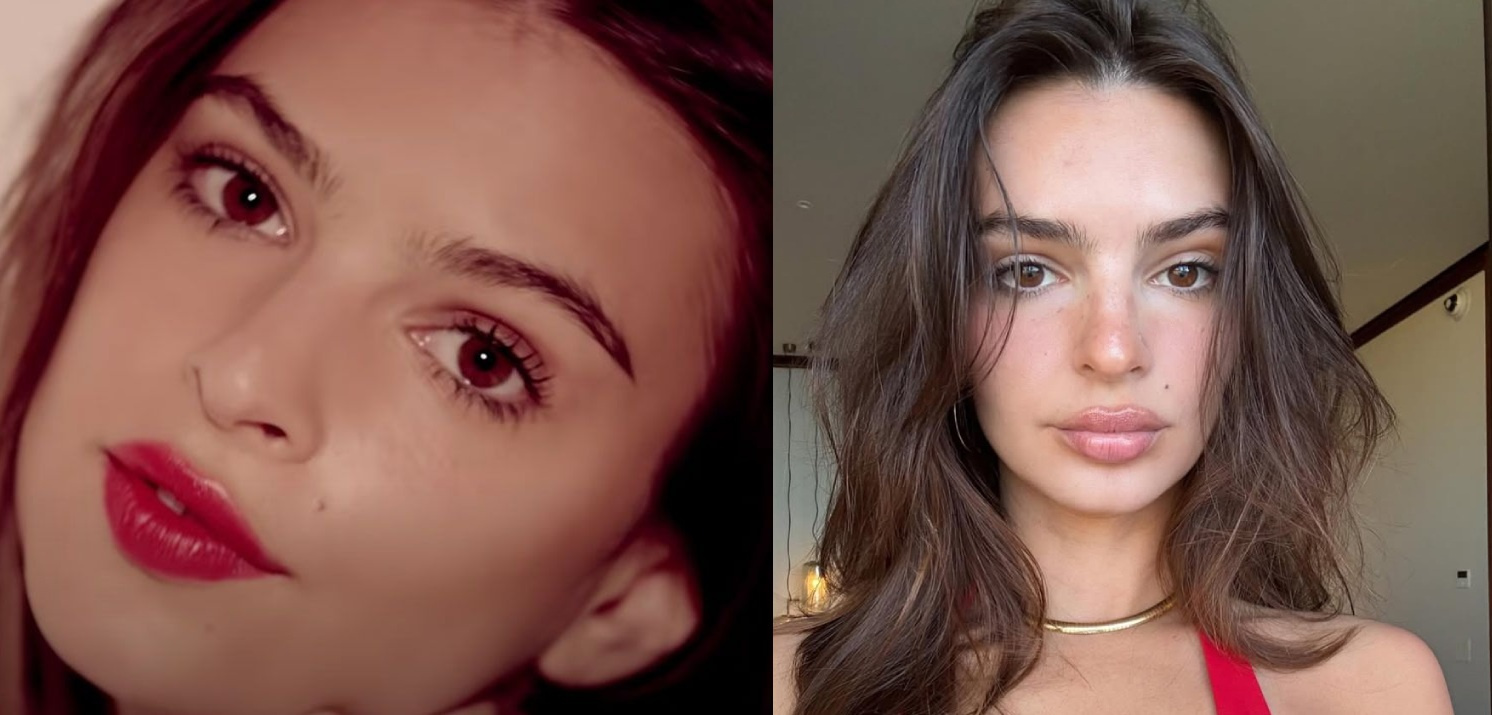 Эмили Ратаковски в клипе Робина Тика «Blurred Lines» (2013) и в 2025 году